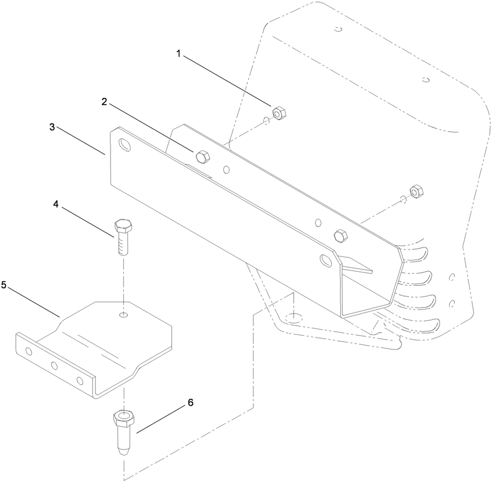 Mounting Bracket Assembly Diagram and Parts List for 79103 (316000001 - 316999999)(2016) Lawn Boy Lawn Tractor Accessories
